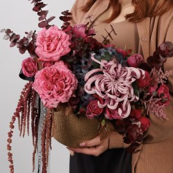 Осенняя корзина цветов